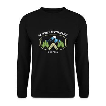 Saalbach Hinterglemm Ski Resort Austrian Alps - Unisex Sweatshirt - black - Front - Alina (178cm) & Michal (187cm)