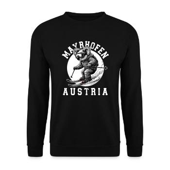 Skigebiet Mayrhofen Österreichische Alpen Souvenir - Unisex Pullover - Schwarz - Vorne - Alina (178cm) & Michal (187cm)