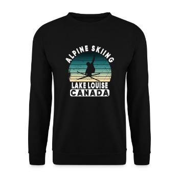 Lake Louise Ski Resort Canadian Rocky Mountains - Unisex Sweatshirt - black - Front - Alina (178cm) & Michal (187cm)