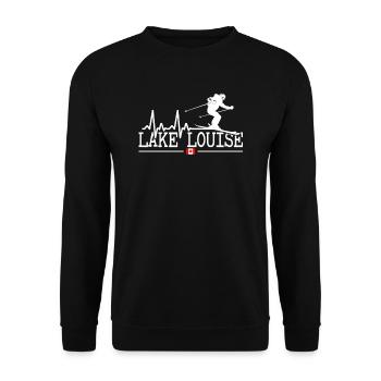 Lake Louise Ski Resort Canadian Rocky Mountains - Unisex Sweatshirt - black - Front - Alina (178cm) & Michal (187cm)