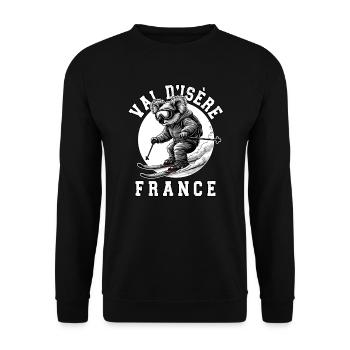 Skigebiet Val D'Isère Französische Alpen Souvenir - Unisex Pullover - Schwarz - Vorne - Alina (178cm) & Michal (187cm)