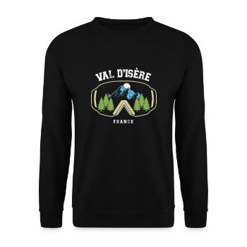 Skigebiet Val D'Isère Französische Alpen Souvenir - Unisex Pullover - Schwarz - Vorne - Alina (178cm) & Michal (187cm)
