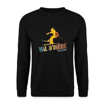 Skigebiet Val D'Isère Französische Alpen Souvenir - Unisex Pullover - Schwarz - Vorne - Alina (178cm) & Michal (187cm)