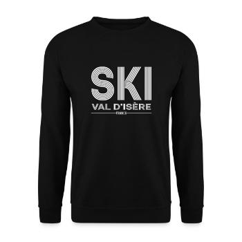 Skigebiet Val D'Isère Französische Alpen Souvenir - Unisex Pullover - Schwarz - Vorne - Alina (178cm) & Michal (187cm)