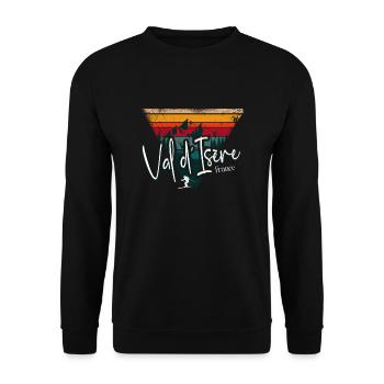 Skigebiet Val D'Isère Französische Alpen Souvenir - Unisex Pullover - Schwarz - Vorne - Alina (178cm) & Michal (187cm)
