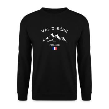 Skigebiet Val D'Isère Französische Alpen Souvenir - Unisex Pullover - Schwarz - Vorne - Alina (178cm) & Michal (187cm)