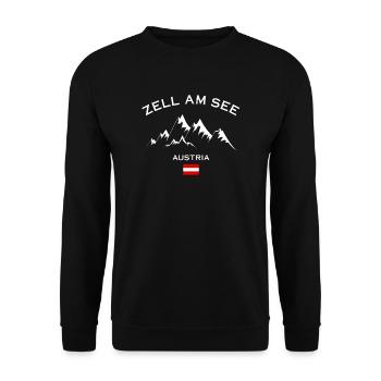 Skigebiet Zell am See Österreichische Alpen Souvenir - Unisex Pullover - Schwarz - Vorne - Alina (178cm) & Michal (187cm)