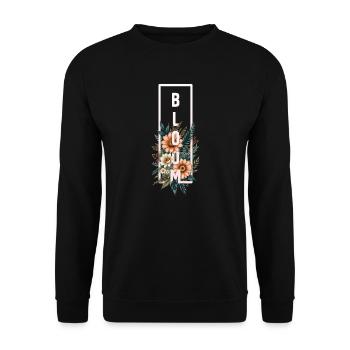 Bloom Botanical Frame - Unisex Sweatshirt - black - Front - Alina (178cm) & Michal (187cm)