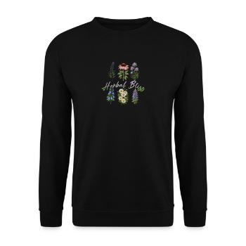 Collection botanique Herbal Bliss - Sweat-shirt Unisexe - noir - Devant - Alina (178cm) & Michal (187cm)