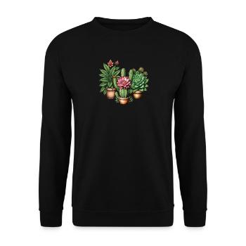 Desert Garden Trio - Unisex Sweatshirt - black - Front - Alina (178cm) & Michal (187cm)