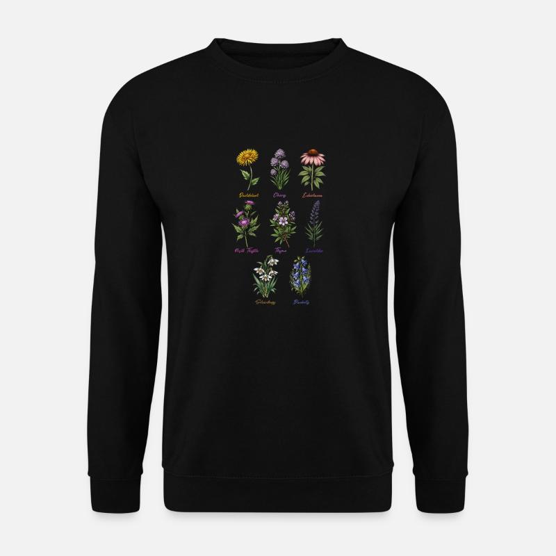 Botanical Herb & Flower Collection - Unisex Sweatshirt - black