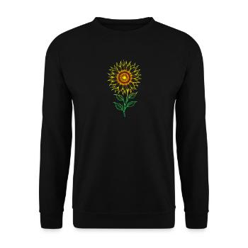 Stylized Sunflower Glow - Unisex Sweatshirt - black - Front - Alina (178cm) & Michal (187cm)