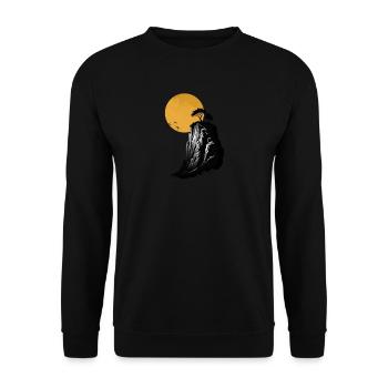 Einsamkeit an den Klippen - Unisex Pullover - Schwarz - Vorne - Alina (178cm) & Michal (187cm)