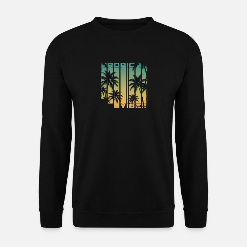 Tropical Vibes Gradient Palms - Unisex Sweatshirt - black