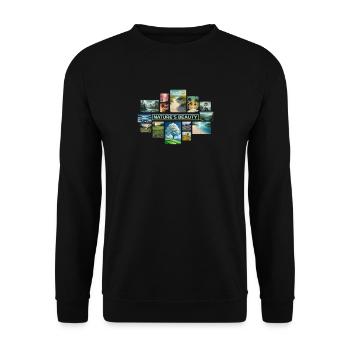 Nature's Beauty Collage - Unisex Sweatshirt - black - Front - Alina (178cm) & Michal (187cm)