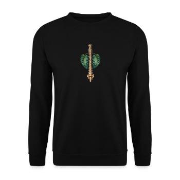 Spine and Monstera Botanical Anatomy - Unisex Sweatshirt - black - Front - Alina (178cm) & Michal (187cm)
