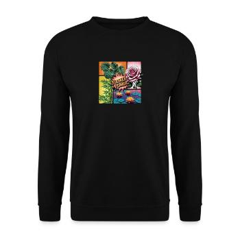 Flower Power Collage - Sweat-shirt Unisexe - noir - Devant - Alina (178cm) & Michal (187cm)