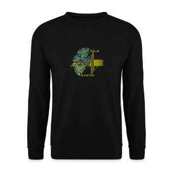 Wild Exotic Monstera Bloom - Unisex Sweatshirt - black - Front - Alina (178cm) & Michal (187cm)