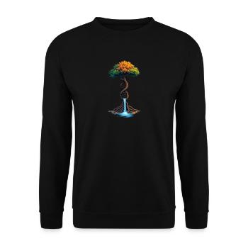 DNA-Baum des Lebens Wasserfall - Unisex Pullover - Schwarz - Vorne - Alina (178cm) & Michal (187cm)