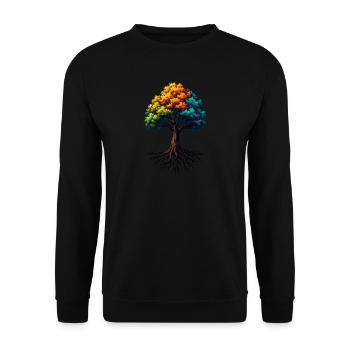 Racines vibrantes de l’arbre de vie - Sweat-shirt Unisexe - noir - Devant - Alina (178cm) & Michal (187cm)
