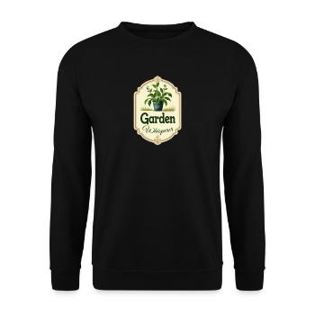 Gartenflüsterer Topfpflanze - Unisex Pullover - Schwarz - Vorne - Alina (178cm) & Michal (187cm)