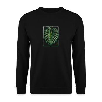 Exotic Abundance Monstera Leaf - Unisex Sweatshirt - black - Front - Alina (178cm) & Michal (187cm)