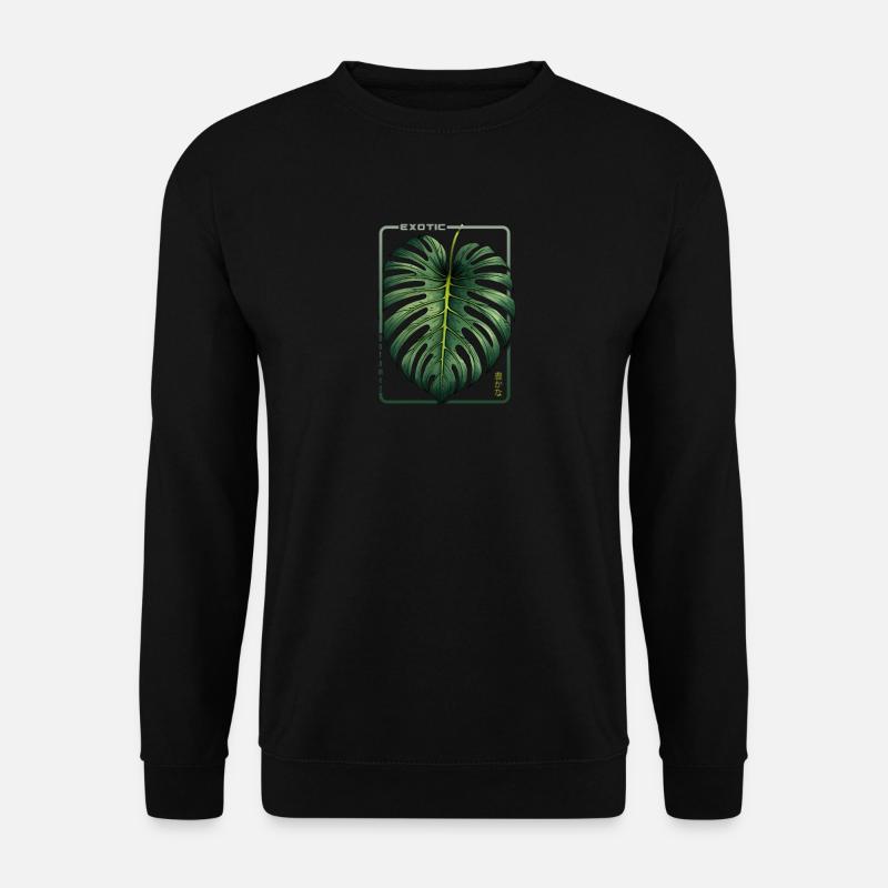 Exotic Abundance Monstera Leaf - Unisex Sweatshirt - black