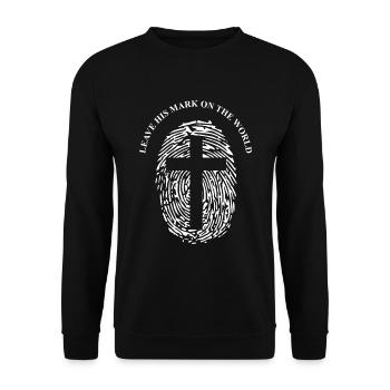 Jésus - Jésus Christ, Dieu, empreinte digitale, croix - Sweat-shirt Unisexe - noir - Devant - Alina (178cm) & Michal (187cm)