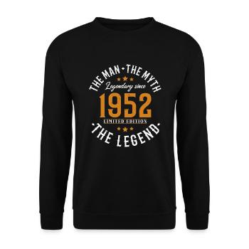 1952 Man Myth Legend Birthday Gift - Unisex Sweatshirt - black - Front - Alina (178cm) & Michal (187cm)