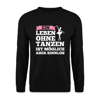 Ballerina Mädchen Balletttanz Geschenk - Unisex Pullover - Schwarz - Vorne - Alina (178cm) & Michal (187cm)