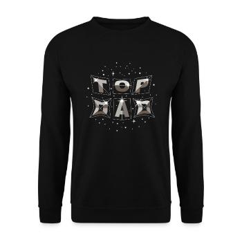 top dad dynamic space - Unisex Pullover - Schwarz - Vorne - Alina (178cm) & Michal (187cm)
