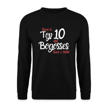 Dans le Top 10 des Bogosses sans 1 abdo - Sweat-shirt Unisexe - noir - Devant - Alina (178cm) & Michal (187cm)