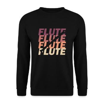 Flöte - Unisex Pullover - Schwarz - Vorne - Alina (178cm) & Michal (187cm)