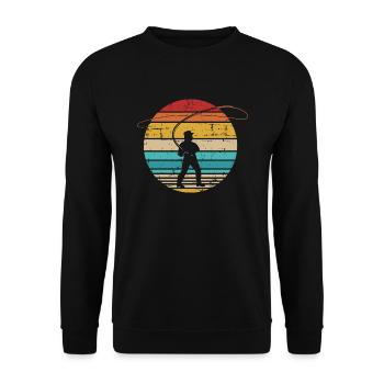 Fliegenfischen - Unisex Pullover - Schwarz - Vorne - Alina (178cm) & Michal (187cm)