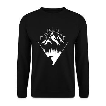 Explore Mountaineering Hiking Adventurer - Unisex Sweatshirt - black - Front - Alina (178cm) & Michal (187cm)