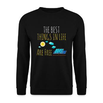 Solarenergie Sonnenkollektor Beste Sache im Leben Free S - Unisex Pullover - Schwarz - Vorne - Alina (178cm) & Michal (187cm)
