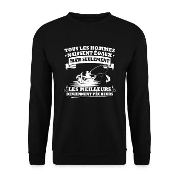 Les meilleurs deviennent pêcheurs - Sweat-shirt Unisexe - noir - Devant - Alina (178cm) & Michal (187cm)