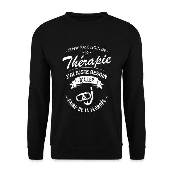 Tshirt Thérapie Plongée - Sweat-shirt Unisexe - noir - Devant - Alina (178cm) & Michal (187cm)