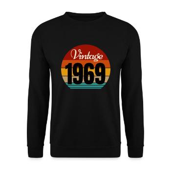 Jahrgang 1969 - Unisex Pullover - Schwarz - Vorne - Alina (178cm) & Michal (187cm)