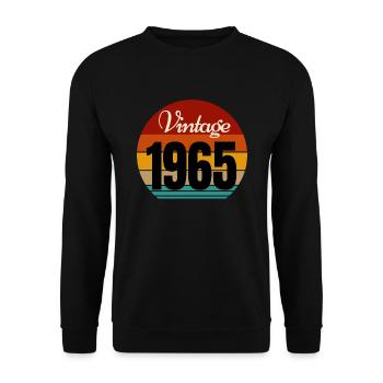 Jahrgang 1965 - Unisex Pullover - Schwarz - Vorne - Alina (178cm) & Michal (187cm)