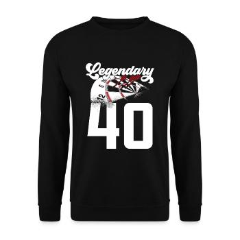 LEGENDARY 40 ANS FLÉCHETTES LÉGENDE 1981 - Sweat-shirt Unisexe - noir - Devant - Alina (178cm) & Michal (187cm)
