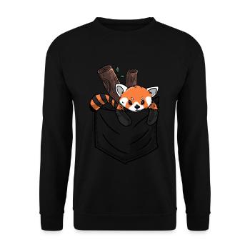Red Panda Wildlife Pocket - Unisex Sweatshirt - black - Front - Alina (178cm) & Michal (187cm)