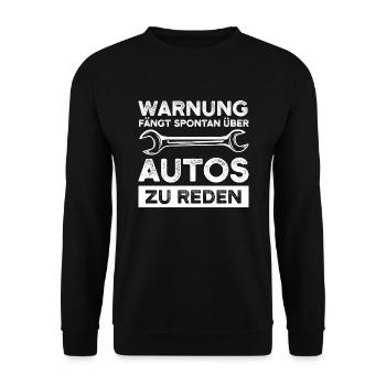 Auto Garage Mechaniker Geschenk - Unisex Pullover - Schwarz - Vorne - Alina (178cm) & Michal (187cm)