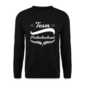 30. Hochzeitstag Ehepaar Perlenhochzeit Geschenk - Unisex Pullover - Schwarz - Vorne - Alina (178cm) & Michal (187cm)