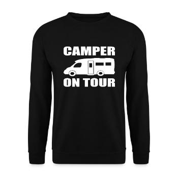 camping - Unisex Pullover - Schwarz - Vorne - Alina (178cm) & Michal (187cm)