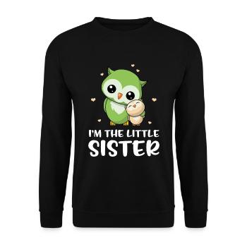 Je suis la petite soeur - petite soeur chouette - Sweat-shirt Unisexe - noir - Devant - Alina (178cm) & Michal (187cm)