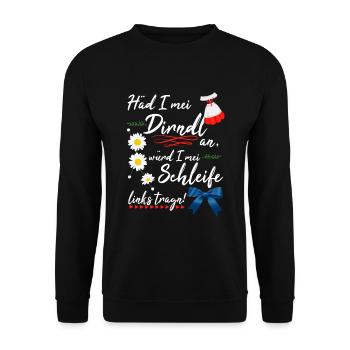 Dirndl Damen Tracht Bayern Lustig - Unisex Pullover - Schwarz - Vorne - Alina (178cm) & Michal (187cm)