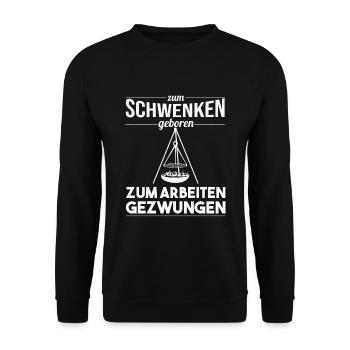 Saarland Schwenken Spruch Saarbrücken Saarländer - Unisex Pullover - Schwarz - Vorne - Alina (178cm) & Michal (187cm)