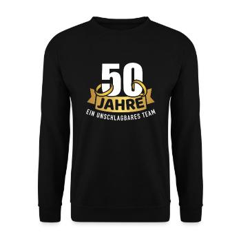 Goldene Hochzeit - Unisex Pullover - Schwarz - Vorne - Alina (178cm) & Michal (187cm)