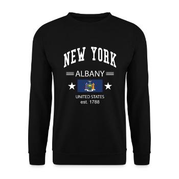 New York - Unisex Pullover - Schwarz - Vorne - Alina (178cm) & Michal (187cm)